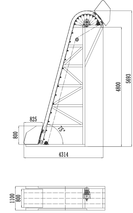 鏈條式自動翻斗提升機(jī)外形結(jié)構(gòu)圖紙
